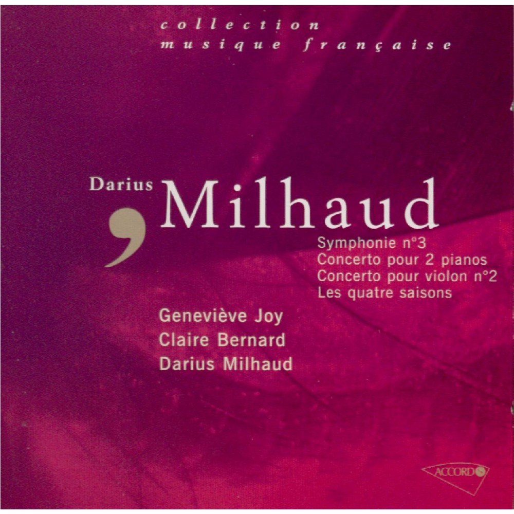 MILHAUD - Milhaud - Symphonie n°3 op.271 'Te Deum'..